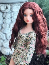 Estella Wig in size 7-8" in Auburn for Minifee 1/4 BJD Ellowyne Wilde Dolls
