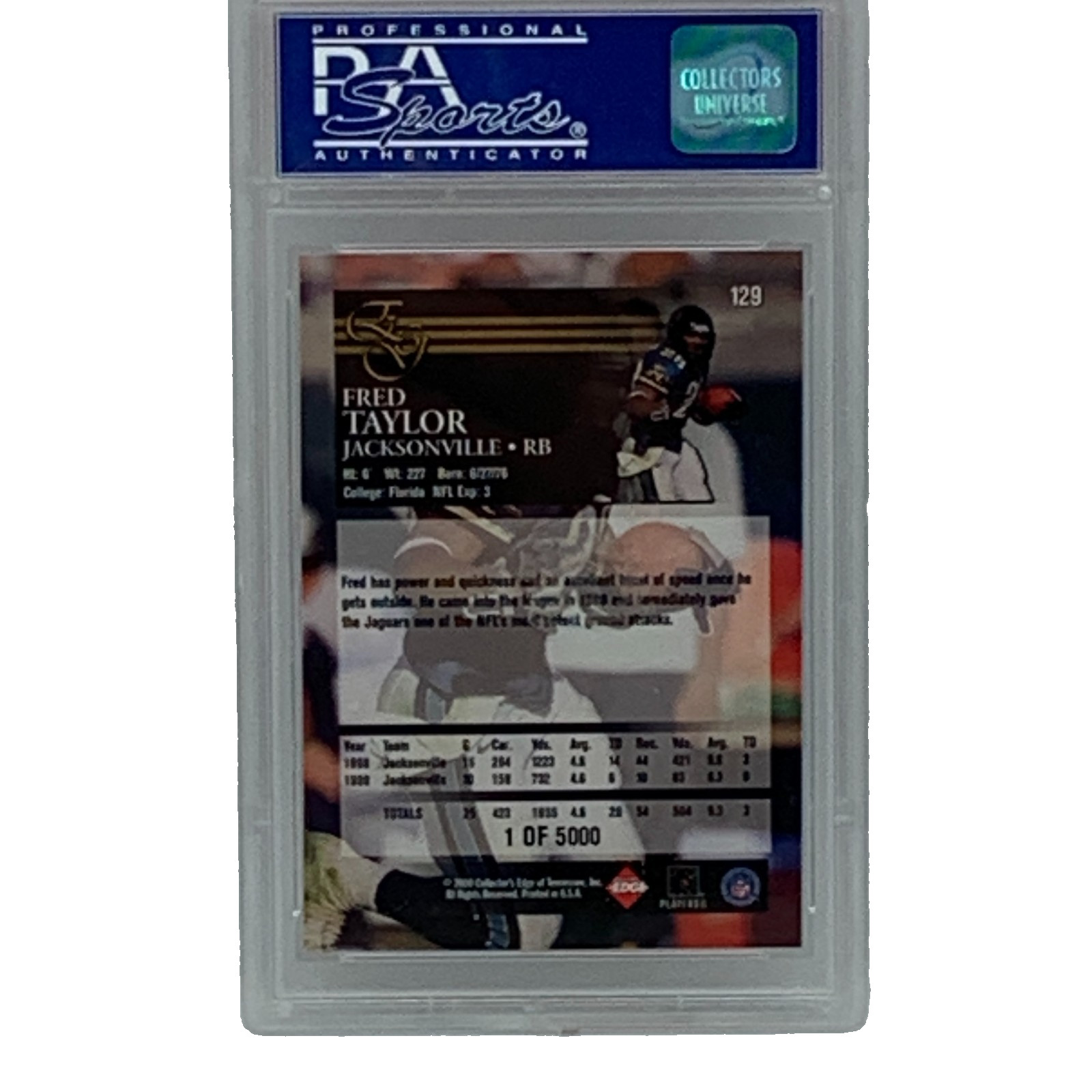 2000 Fred Taylor #129 Collector's Edge PSA 9 Mint Uncirculated 1/5000 Jaguars  view 4