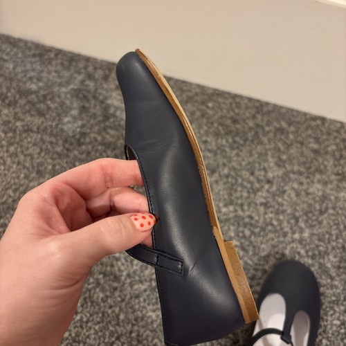 George Best Models Beatrice & George Girls Navy Blue Leather T-Bar Shoes Size 28 / 10 ...