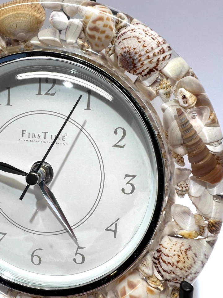 Reloj de Pared Primera Vez Sea Shell - Funciona - Acrílico Lucite Ocean Beach Tropical Foto 3 de 4