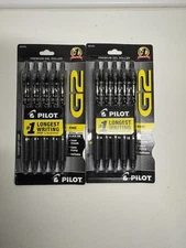 10 Pilot® G-2  Retractable Gel ROLLER Pens Fine Point 0.7mm BLACK