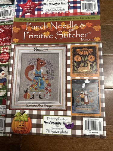 Punch Needle Primitive Stitcher Magazine Lot 4 Of 2021 - Foto 2 di 6