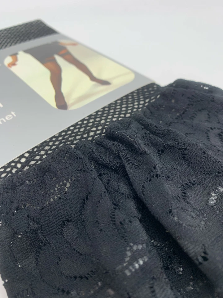 1 Pair NOBO Thigh High Silky Lacetop - Black Fishnet - ONE SIZE - Image 4 of 4