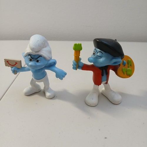 McDonalds Happy Meal Blue Smurf 3" Tall Plastic Toys Set of 10 Figures Figurines - Picture 5 of 10