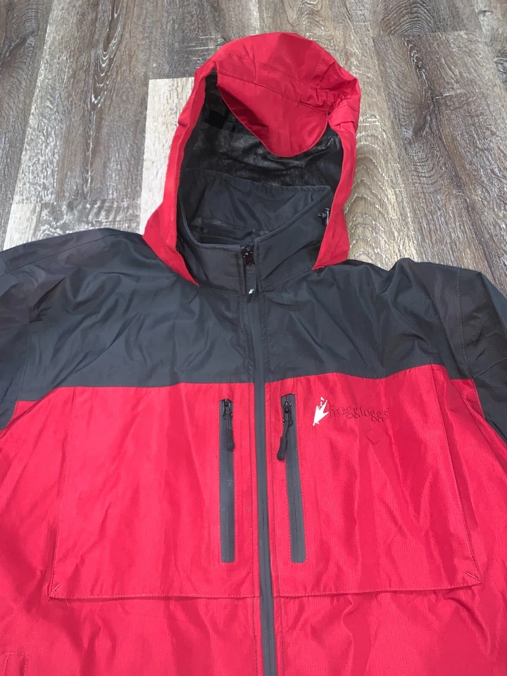 Chaqueta de Pesca Toadz Frogg Toggs Hombres 2XL XX-Large XXL Roja Con Capucha Lluvia Anura Cremallera Foto 2 de 4