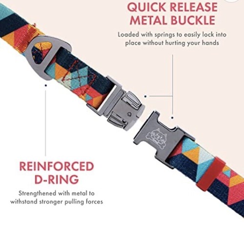 VRPAWS Dog Collar | Adjustable Designer Dog Collars | Stylish Geometric Pattern - Picture 8 of 12