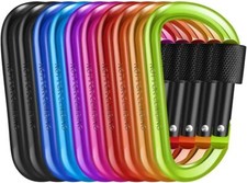 Carabiner Clips with Screw Gate 3 inch Aluminum D Ring Shape Locking Carabiners