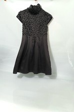 Black Beaded Satin Evening Dress Orig 185