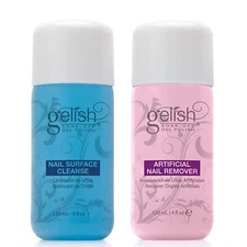 Harmony Gelish Soak-Off Gel Polish Nail Surface Cleanse + Nail Remover 4oz 2pcs