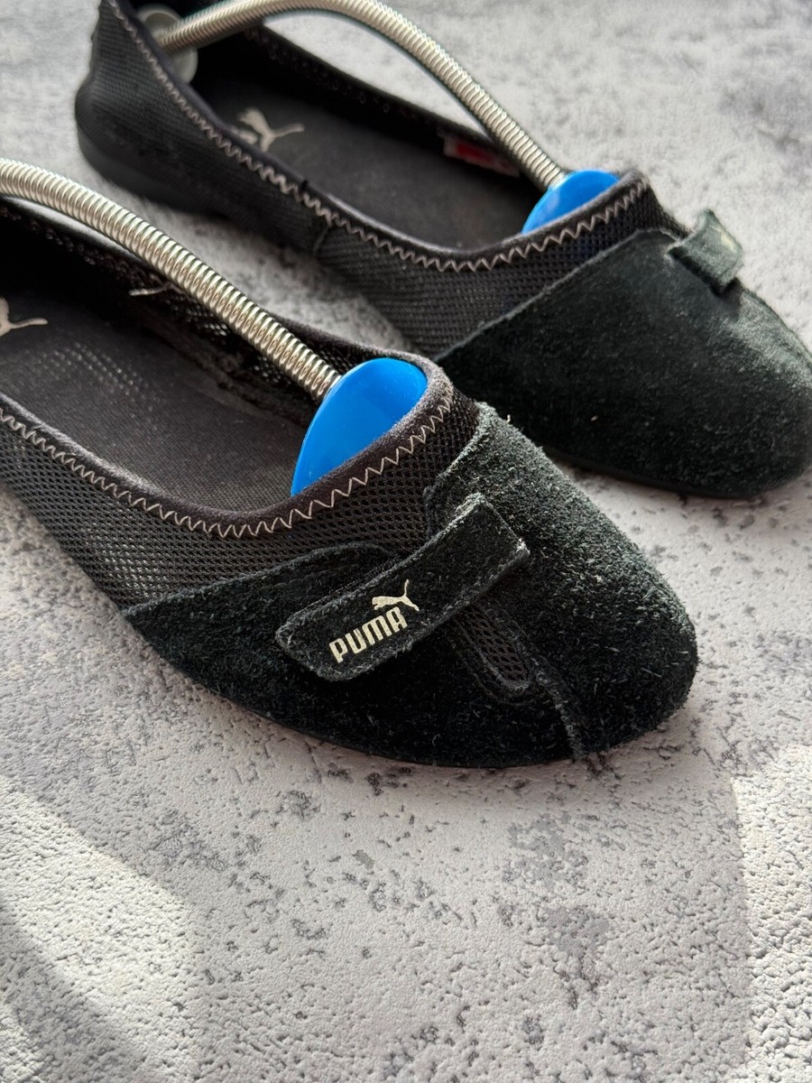 希少　00s PUMA flat shoes black red Vintage 2000s Puma Flat Japanese Ballet Suede Y2K Black