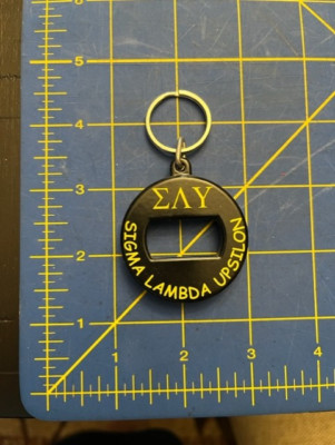 Sigma Lambda Upsilon Bev Key  3 in 1 Beverage Can Bottle Opener/Keyring GOLD INK