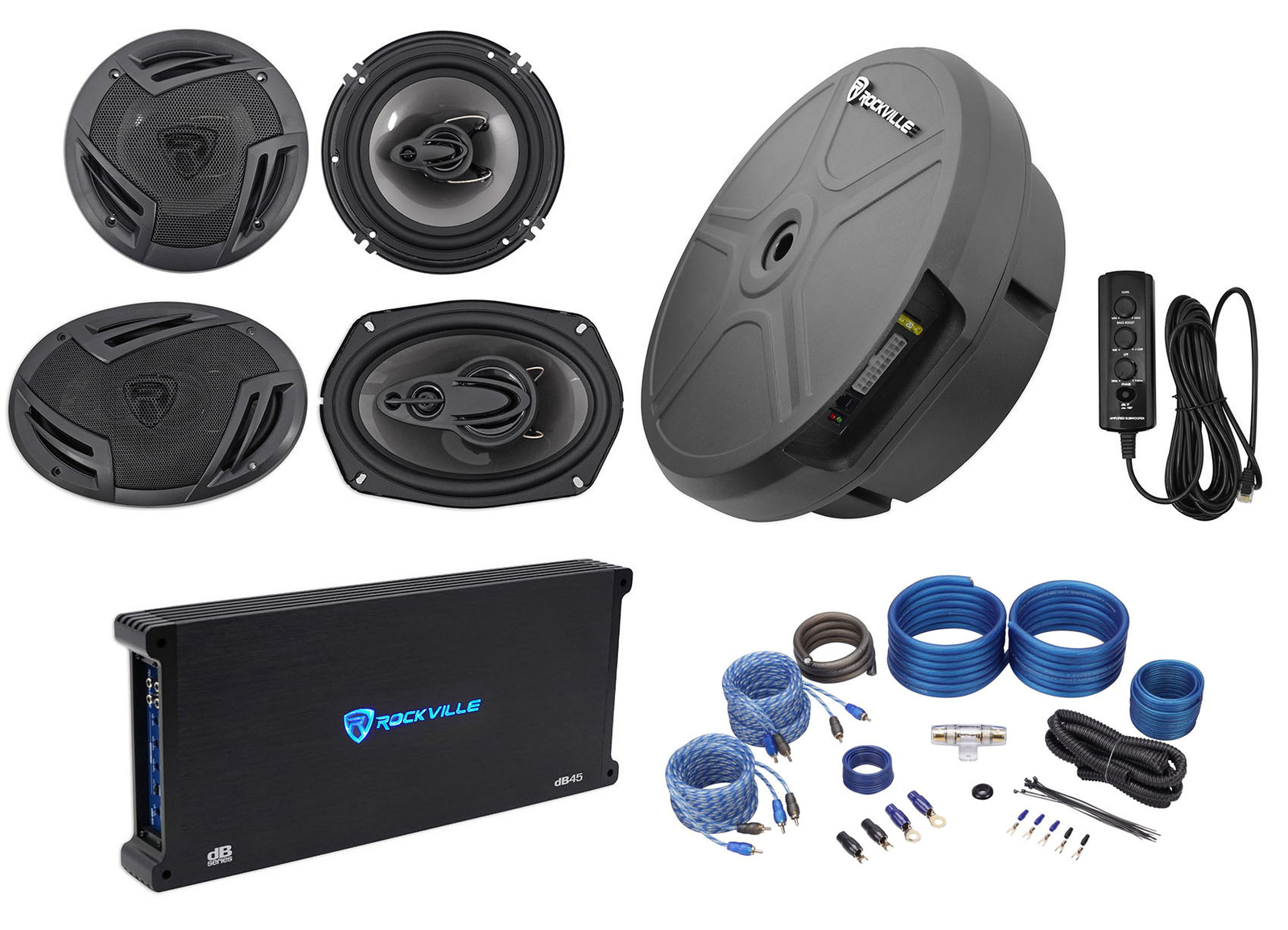 2 Rockville 652 Автомобильные колонки 6x9 Усилитель Скрытая запасная шина с электроприводом 6919000₽