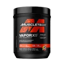 MuscleTech Vapor X5 Pre-Workout Powder - Miami Spring Break, Exp 11/25