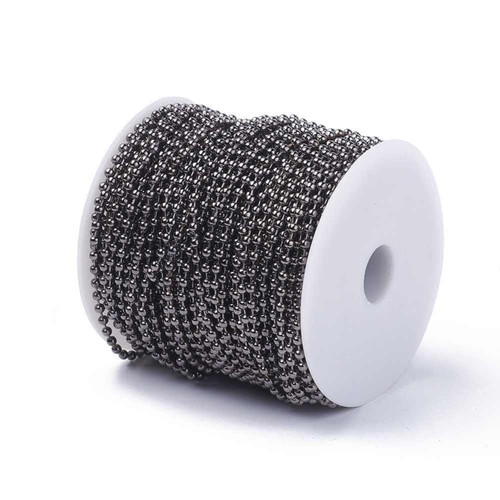 5 M+ Connectors Gunmetal Iron Ball Bead Chain Dog Tag Soldered Jewellery 3.2mm - Picture 3 of 5