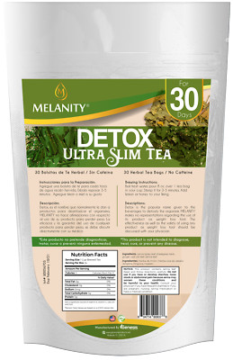 Melanity Detox Ultra Slim Tea,  AM&PM Metabolism Burn Fat 30 Bags