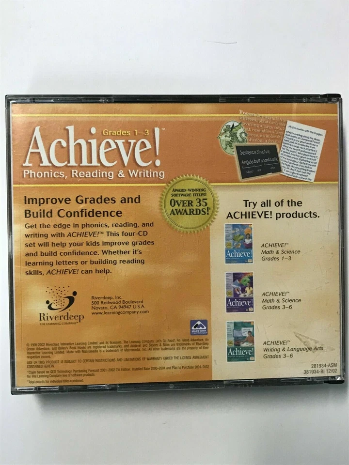 The Learning Company Achieve! Fonética, leitura e escrita graus 1-3 para PC, Mac - Imagem 2 de 2
