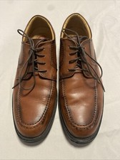 CHAPS Mens 96-26852 Sz 9.5 M Brown Leather Lace Up Preppy Oxford Dress Shoes