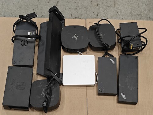 Lot of 10 Non-Working Docking Stations - For Parts, Scratched
