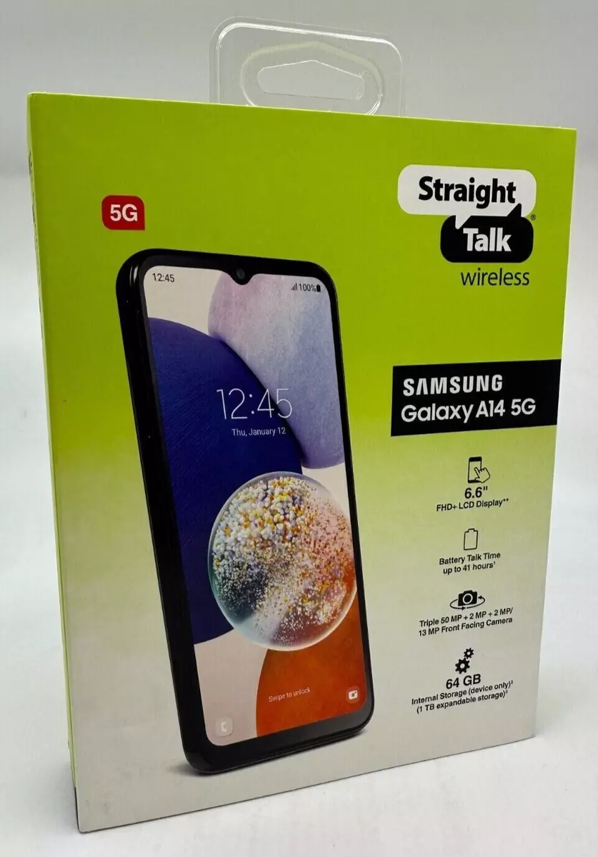 Samsung Galaxy A14 5G (Straight Talk Wireless) 64GB Smartphone Black -  Brand New