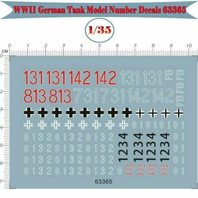 7*10 Aufkleber Teil Für 1/35 WWII Deutsche Panzermodellnummer Abziehbilder 63365