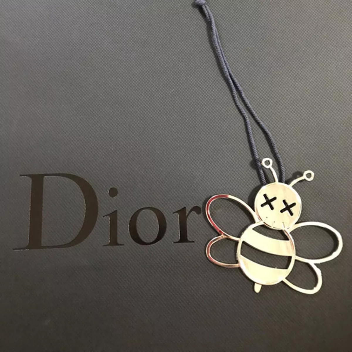 DIOR x KAWS Bee Metal Keychain - Silver Keychains, Accessories - WDIKA20134