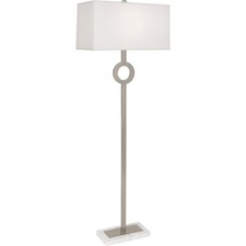 Robert Abbey Oculus 1 Light Floor Lamp, Silver/White Marble/Oyster - S406