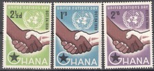 Ghana 1958 United Nations Day MNH (SC# 36-38)