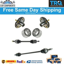 TRQ Front CV Axle Shaft Assembly Wheel Hub Bearing Kit Set 6pc for 01-05 Civic