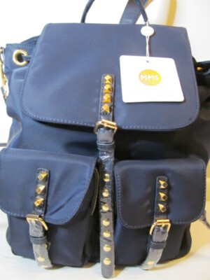 MMS Design Studio Studded Backpack Handbag, Navy, 12 display picture 2