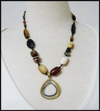 SILPADA Sterling Silver 18" Long Beaded Necklace with Pendant Possibly Retired