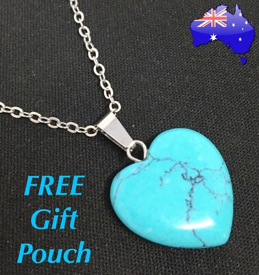 Turquoise Crystal Quartz Love Heart 