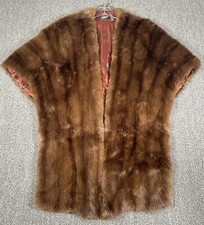 Woldenbergs Of Madison WI Fine Mink Fur Stole Wrap Shawl Sz Med/Lg Handmade VTG