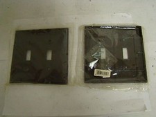 2pc.Unknown Manufacturer 2039B Switch Covers, 2-Gang, Eagle Brown w. Screws, New