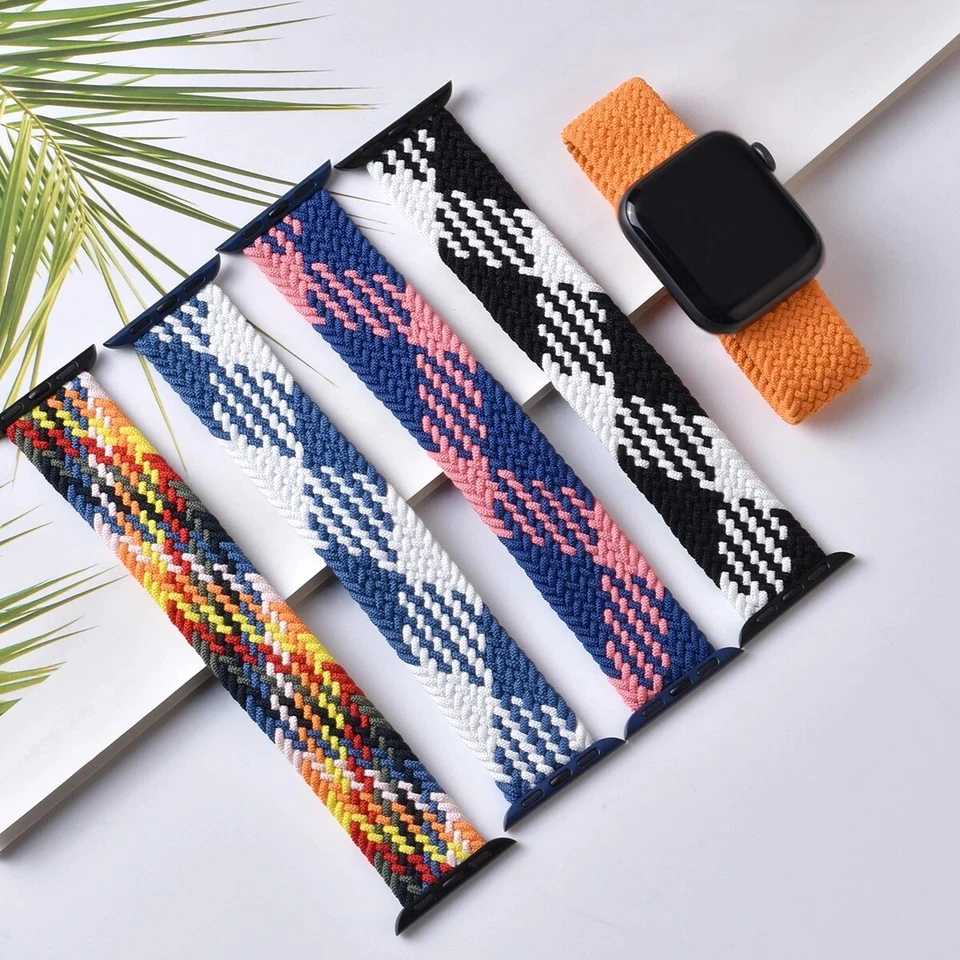 Correa de nailon trenzada de solo bucle para Apple Iwatch Series 10 9 8 7 6 5 4 3 2 1 SE Foto 4 de 4