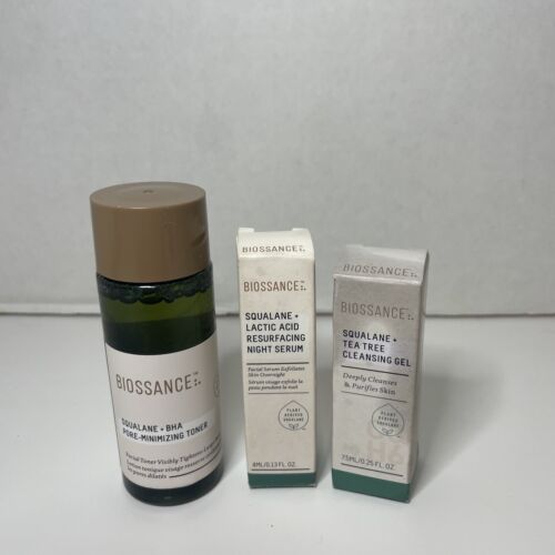 BIOSSANCE Squalane + LOT Night Serum Cleansing Gel Toner Marine Algae Omega S - Picture 5 of 12