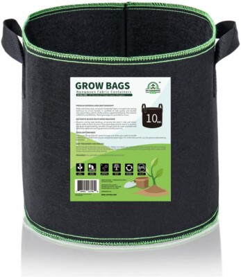 10-Pack 10gal Grow Bags/Aeration Fabric Pots w/Handles