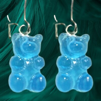Süße blaue Teddybär Design Ohrringe Geschenk Strumpf Füller J1269