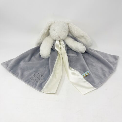 Bunnies By The Bay Best Friends Indeed Bunny Lovey Satin Security Blanket Split - Picture 1 of 8