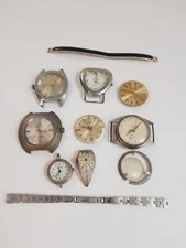 Vtg Watch Parts Lot Waldan Geneva Titus Timex