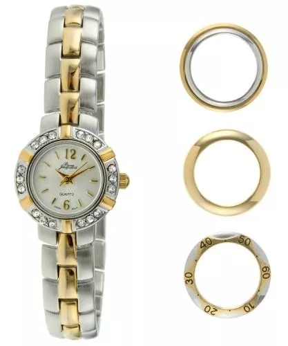 Women's watch with clearance changeable straps & bezels