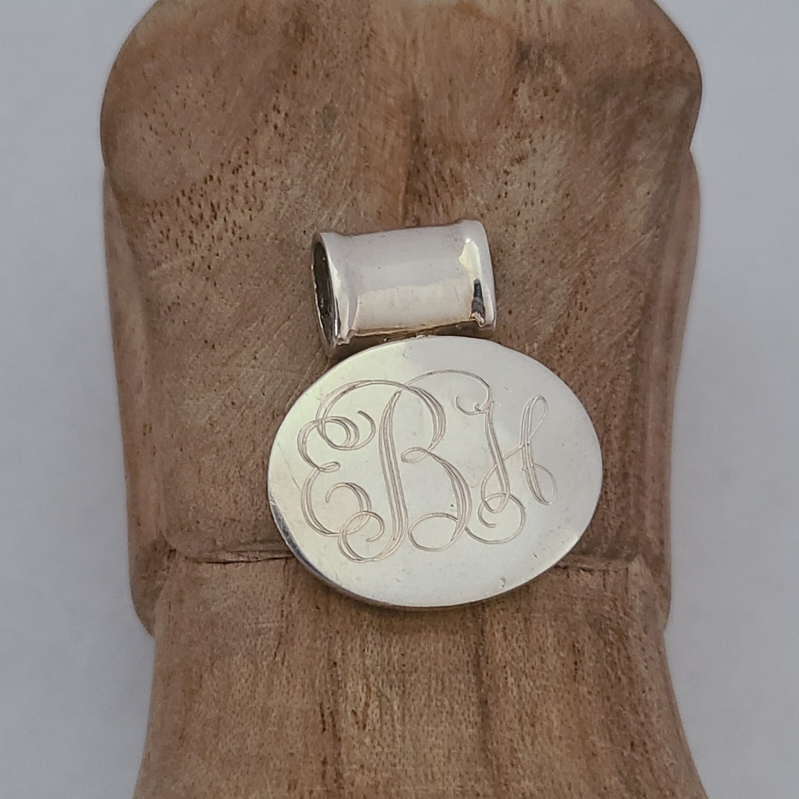 VINTAGE STERLING SILVER IDENTIFICATION ID PENDANT ENG… Gem