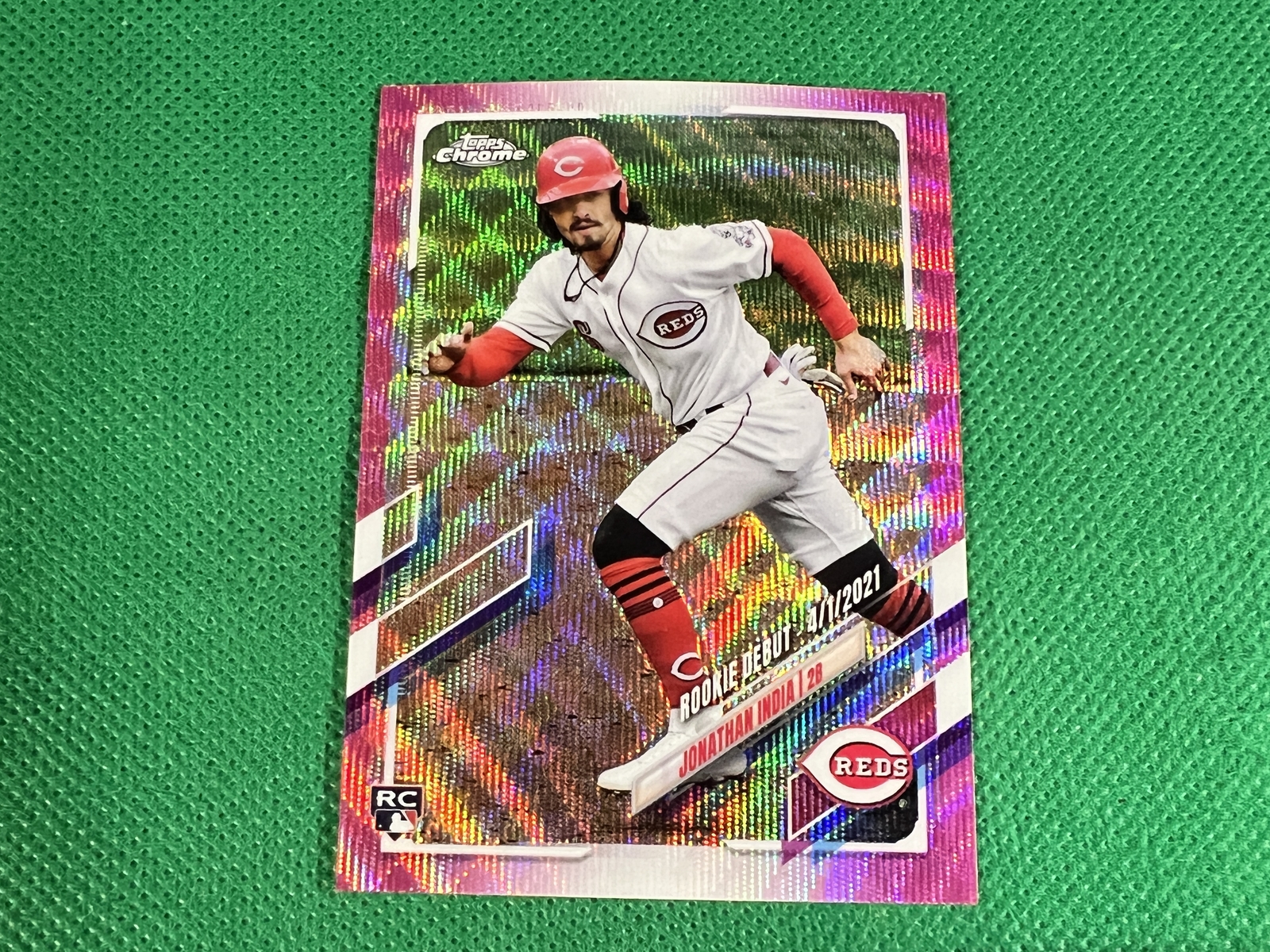 2021 Topps Chrome Update Pink Wave Refractors #USC96 Jonathan India RD
