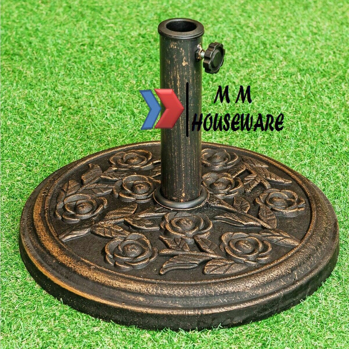 Parasol Base Cast Iron Effect Heavy Duty Garden Umbrella Stand eBay