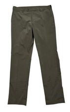 Uniqlo Pants Mens Size 36x34 Long Dark Olive Lightweight Summer Dress Pants Slim