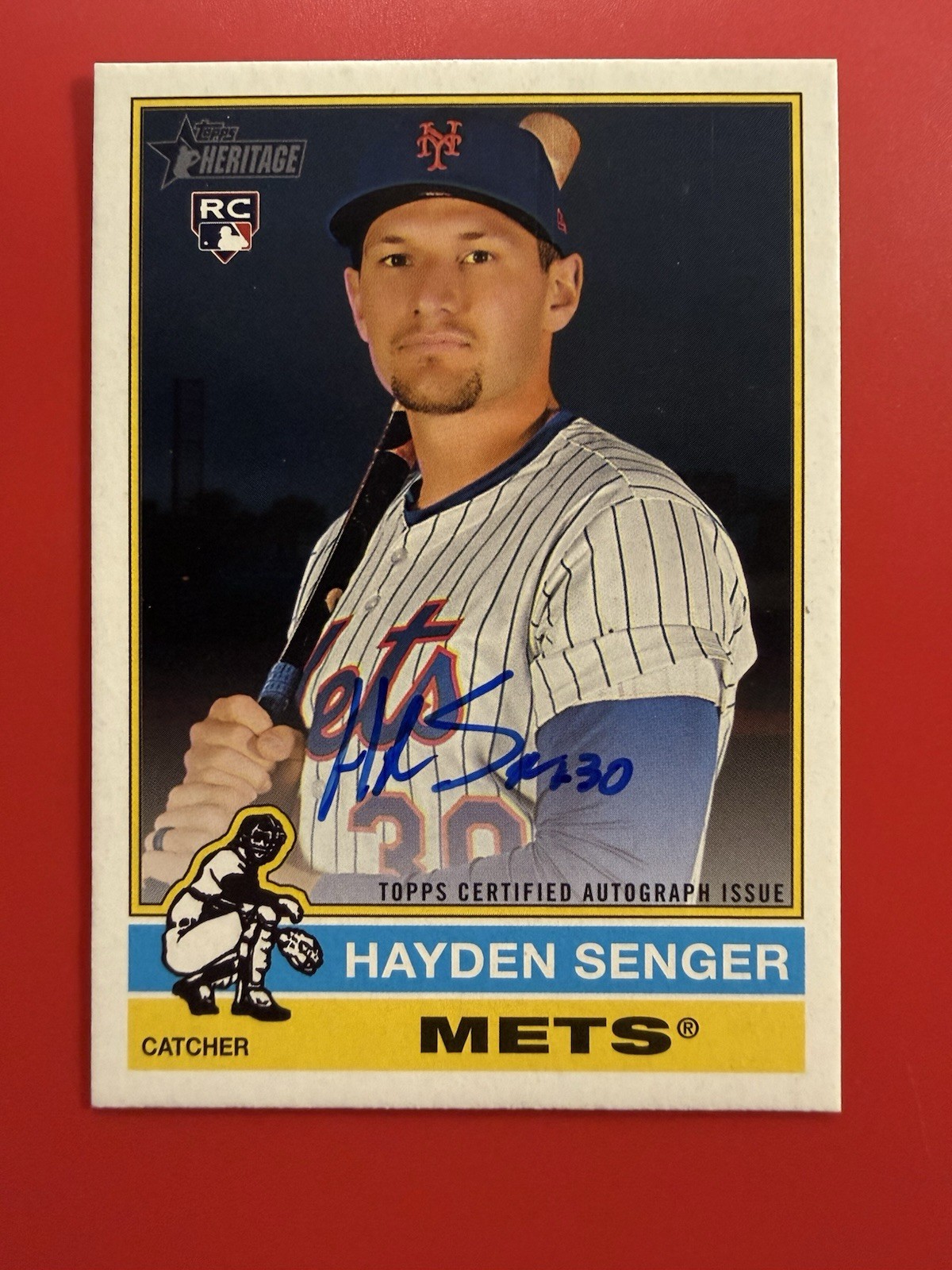 2025 Topps Heritage High Number #ROA-HS Hayden Senger RC Real One Rookie Auto
