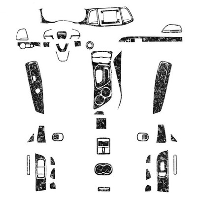 64Pcs Forged Carbon Fiber Kits Full Interior Trim For Dodge Challenger 2015-2023