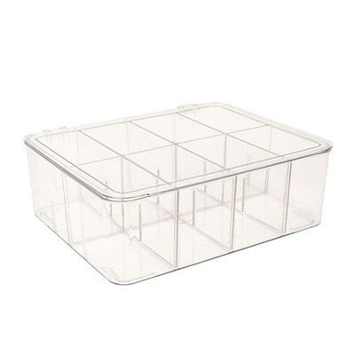 Teas Bag Storage Solution Clear Acrylic Box with Divided Sections for Office