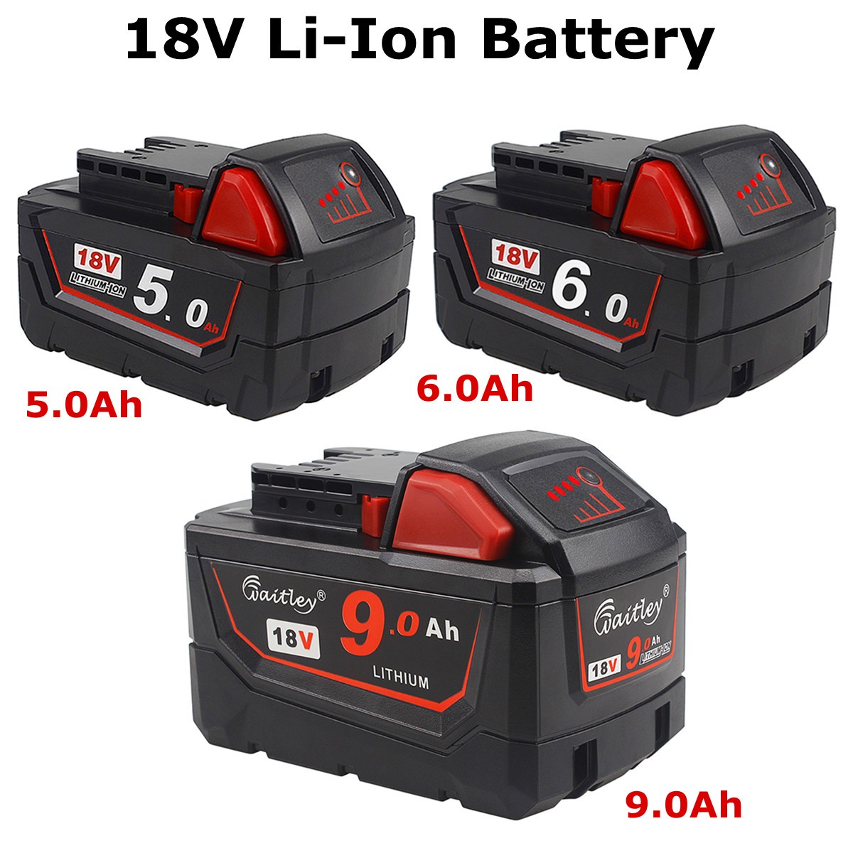 NEW 18V 5.0Ah Battery for Mil-waukee M18 48-11-1860 48-11-1850 48-11-1828 UK