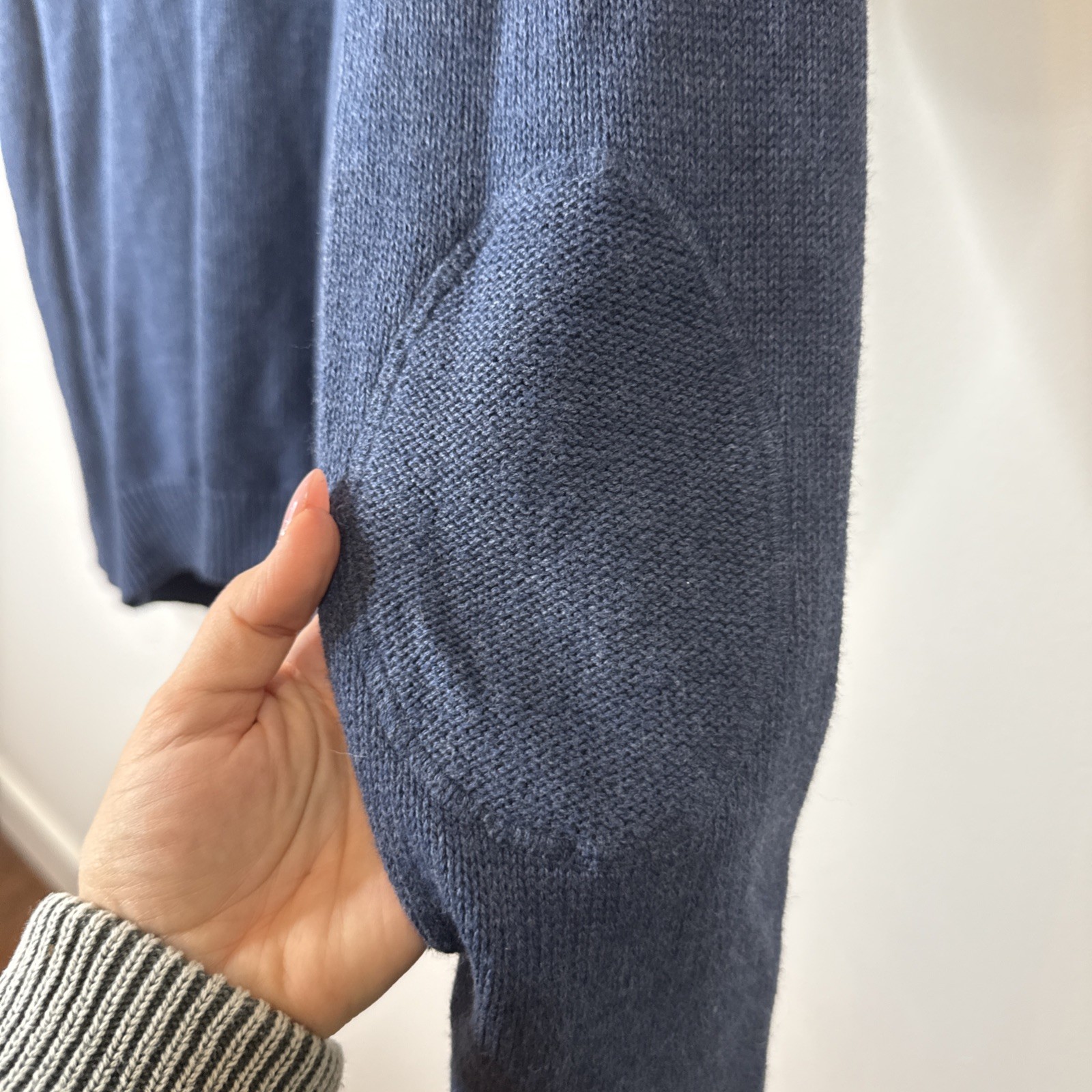 Gap Wool Blend Elbow Patch Button Up Cardigan Men… - image 3