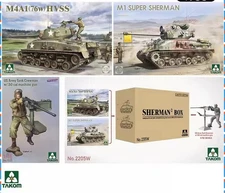 1/35 Takom #2205W M4A1 (76W) + M1 Super Sherman Box (2 Kits + 1/16 Figure)